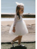 Ivory Lace Tulle Scoop Back Flower Girl Dress